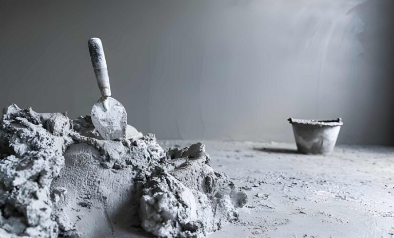 vue de ciment sans sable dans une piece